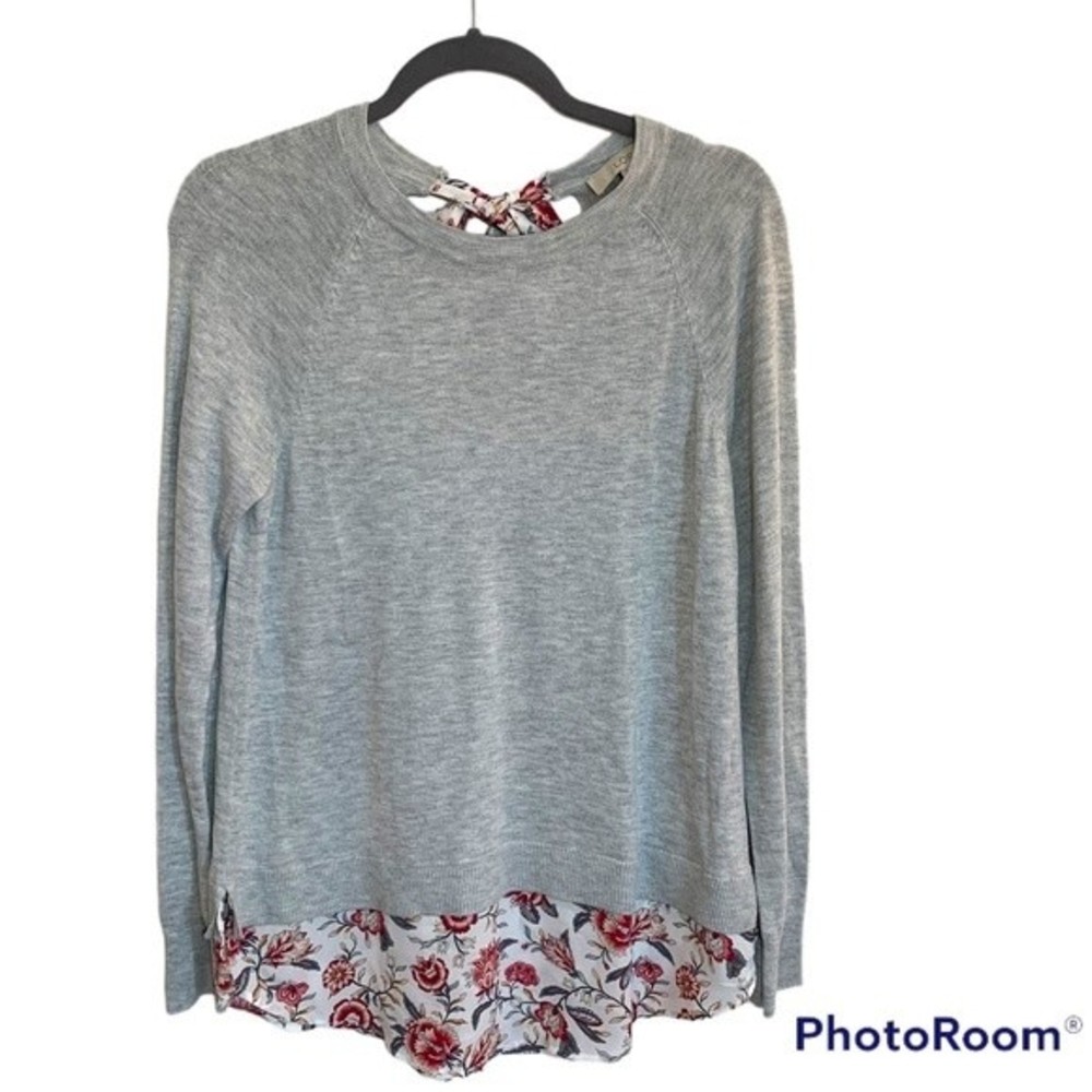 LOFT Faux Layered Sweater and Floral Blouse